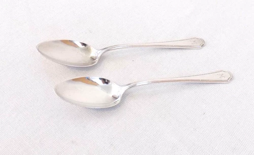 Towle Sterling Silver "Lady Constance"  2 Teaspoons Monogram M 1922 ~5.5"