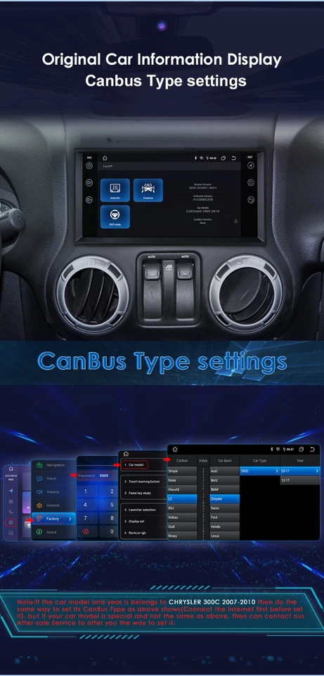 7" 64G Android 13 Carplay Car Stereo Radio For 2007-2017 Jeep Wrangler JK Camera - Image 4 of 4