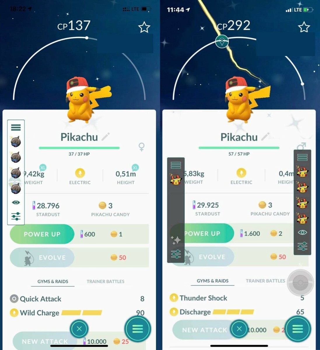 Shiny Pikachu world cap hat MaIe or FemaIe TRADE REGISTERED Shiny  require