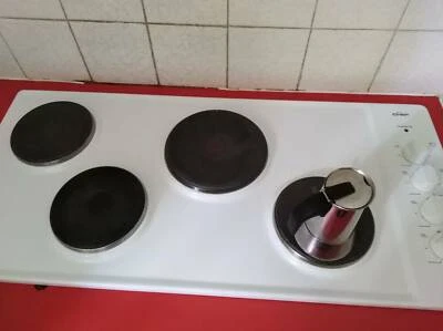 Chef 90cm Electric 4 Solid Element White Enamel Cooktop Cooking Chef 90cm Electric 4 Solid Element White Enamel Cooktop