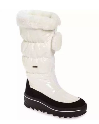 tall white snow boots
