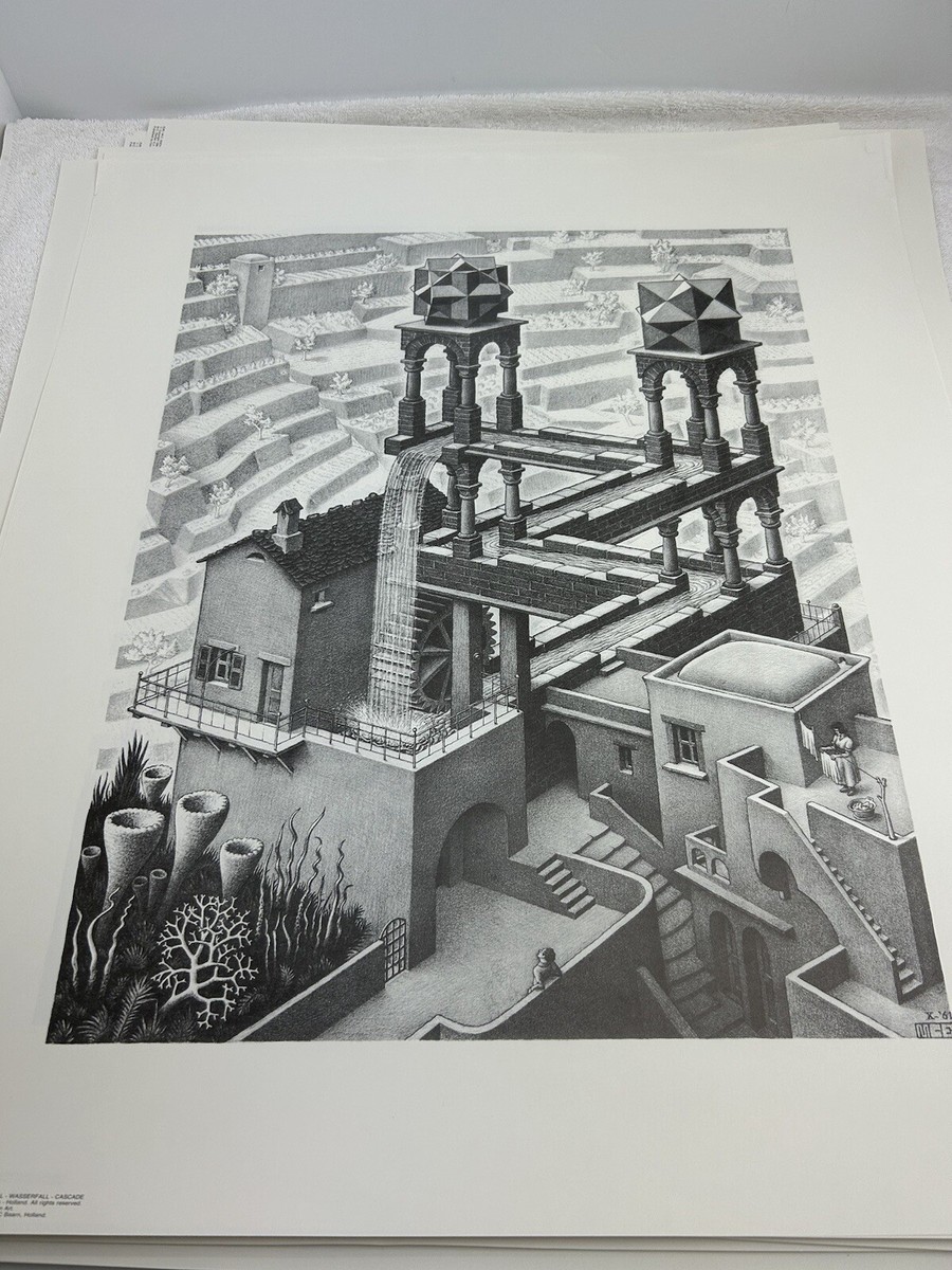 【貴重 M.C. ESCHER/WATERFALL 滝 ポスター】 M.C. ESCHER Waterfall – Art Wise Premium Posters
