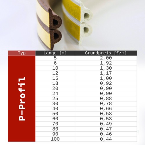 Gummidichtung Fensterdichtung Türdichtung selbstklebend Profil DPEV Dichtung - Bild 9 von 27