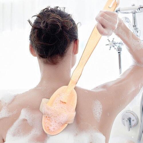 Wooden Handle Bath Body Brush Back Scrubber Shower 7Y6R E Bristle USD
