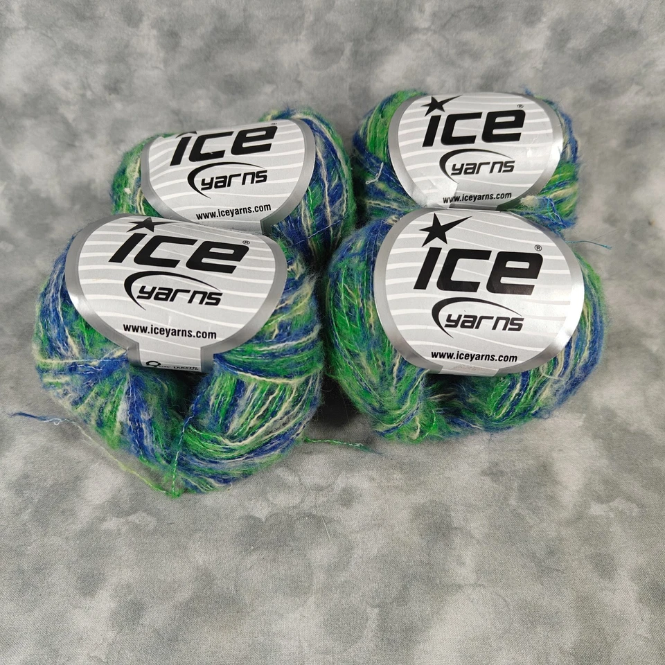 Ice Yarns Kid Mohair Fine Blue Green SuperFine Yarn Lot of 4 🌿 🧶 - Image 2 of 4