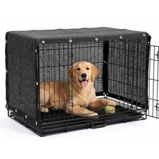 Amgo 3' x 5' Black Dog Kennel Shade Cover, 90 UV Block Shade Cloth, Mesh Tarp