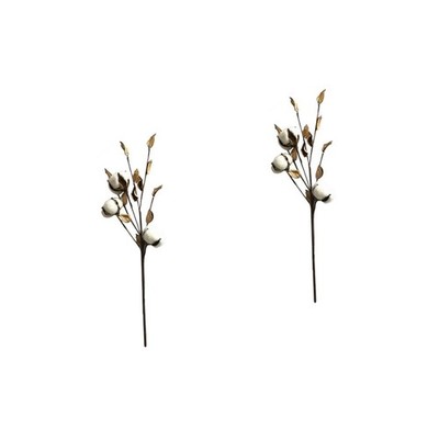  2 Pack Baumwolle Blüten Künstliche Baumwollzweige Heimdekoration