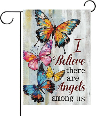 Memorial Butterfly Decorative Garden Flag, I Believe There Are Angels among Us S