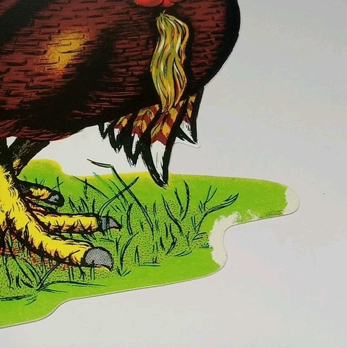Two Vintage BEISTLE Autumn/Thanksgiving Turkey Die Cut Two Sided Decorations - Picture 7 of 8