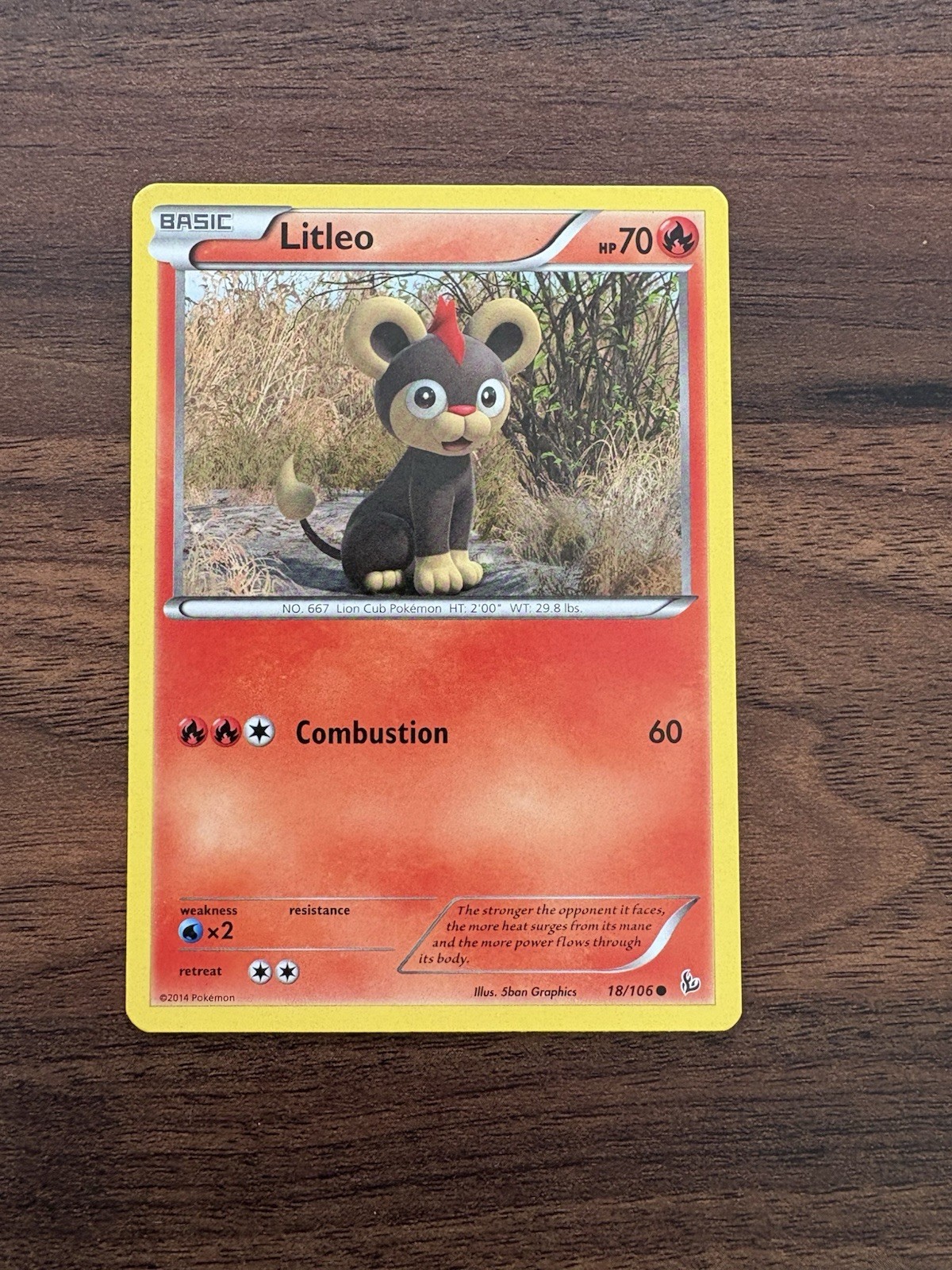 Pokemon TCG Litleo XY Flashfire 18/106 Regular Common Card NM