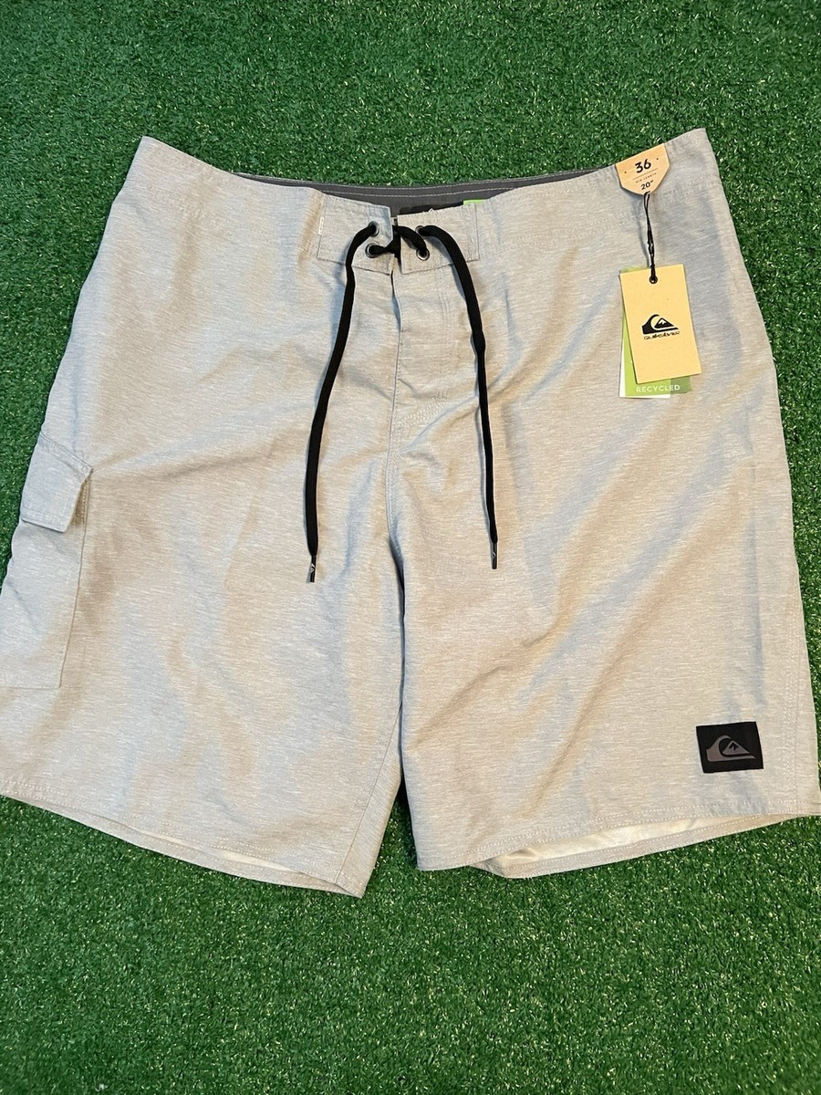 Quicksilver board shorts size 36 mid length 20 inch gray NWT