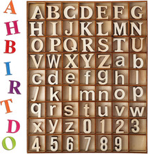 248 Pcs 1 Inch Wood Alphabet Letters Numbers Blank Unfinished Wooden Letters Num