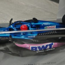 Spark 2023 Monaco Alpine Team BWT A523 racing model Ocon F1 1:18