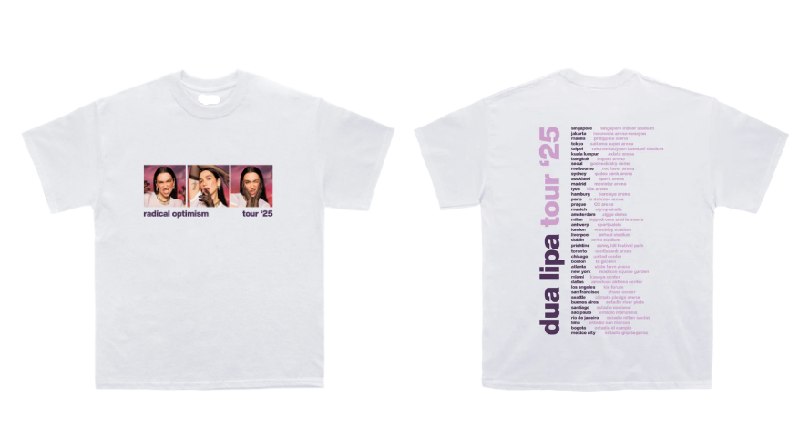 Dua Lipa Panel Photo Tour List 2025 Unisex T-Shirt All Size