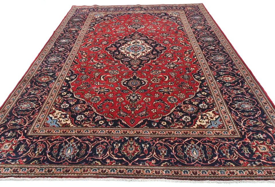 Винтажный восточный ковер ручной вязки дизайн красный медальон большой ковер 6 футов 5 x 9 футов 7 футов - Изображение 2 из 4