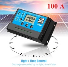 100A Solarladeregler Solar Panel Controller 12V/24V Regulator Mit Dual-USB
