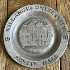 Vintage 6” Wilton Pewter Plate 1978 Villanova University Austin Hall