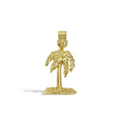 10K Gold Palme Charm Anhänger Insel Urlaub Strand Stil 0,8''