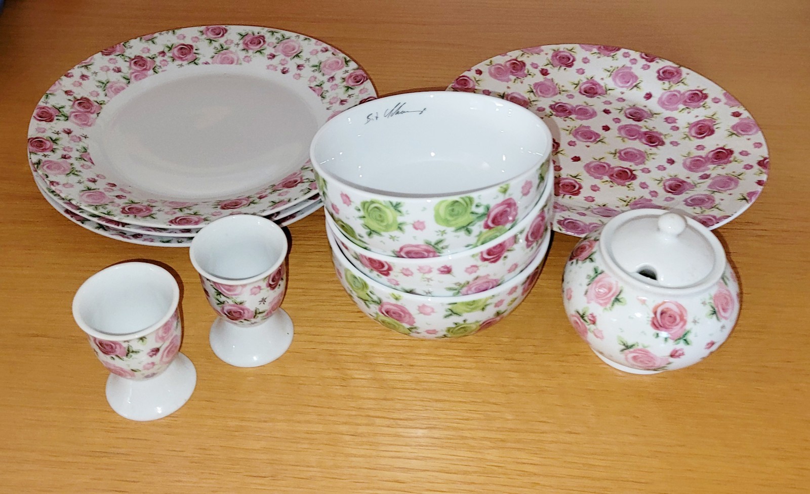 10teiliges Set Rosenporzellan Birgit Schrowange Original Signatur