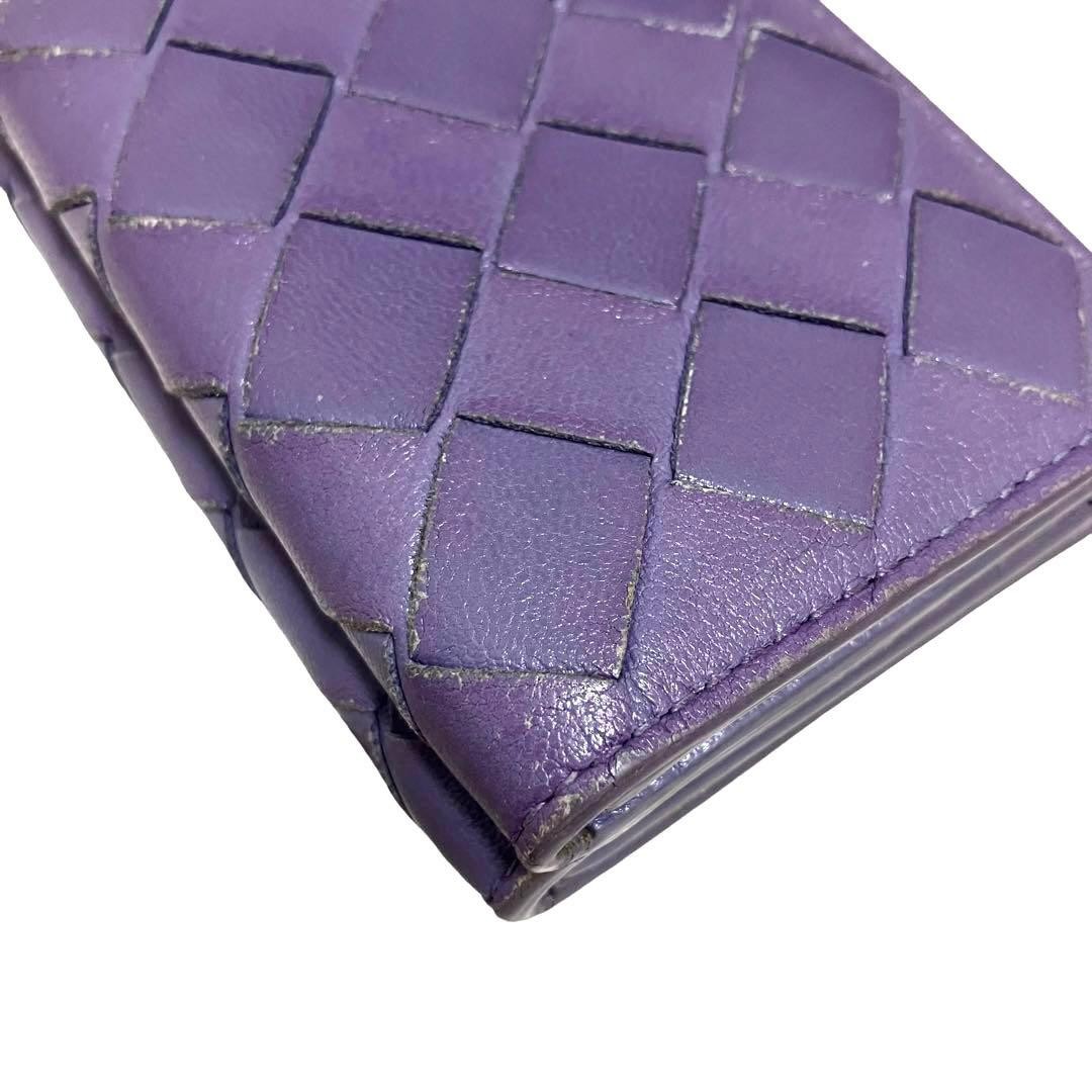 Bottega Veneta Purple Leather Tri-Fold Wallet Unisex Card Coin Purse Japan thumbnail 7