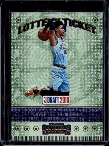 2019-20 Contenders Ja Morant Lottery Ticket Rookie RC #2 Grizzlies