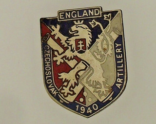 World War Two Czech Czechoslovak Artillery In England 1940 Enamel Brooch Badge