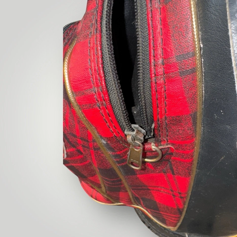 Bolsa de golf vintage a cuadros roja PING con cubierta para lluvia ~ LEER DESCRIPCIÓN Foto 3 de 4