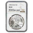 1998 American Silver Eagle $1 NGC MS 69