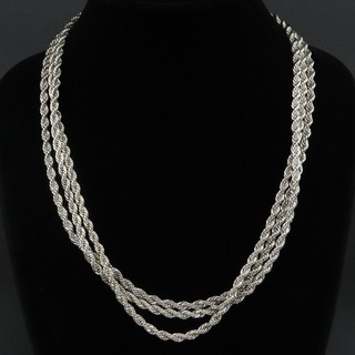Silver Plated Lot of 3 Assorted Rope Chain Necklaces 106.5g