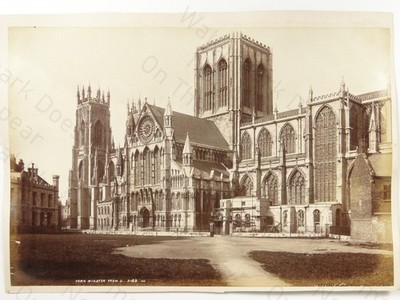York Münster Kathedrale Südansicht JV York England um 1880 Vintage Foto