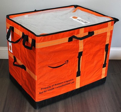 Orange Amazon Courier Tote Storage Bag Large - Clean - Very Good Condition