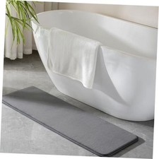 Memory Foam Bath Runner Mat Long Narrow Bathroom Rug 16" x 47" Runner Grey