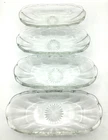 Anchor Hocking Starburst Banana Split Dish Set 4 Vintage Glass Dessert Boats