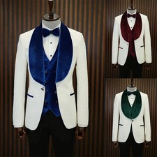 Cocktail Men Suits Velvet Shawl Lapel Single Breasted Regular Fit Wedding Prom