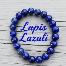 Natural Genuine Lapis lazuli 8MM Beads Healing Chakra Blue Gemstone Bracelet