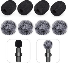 8PCS Microphone Windscreen Set Furry  Foam Wind Muff Covers For Lavalier