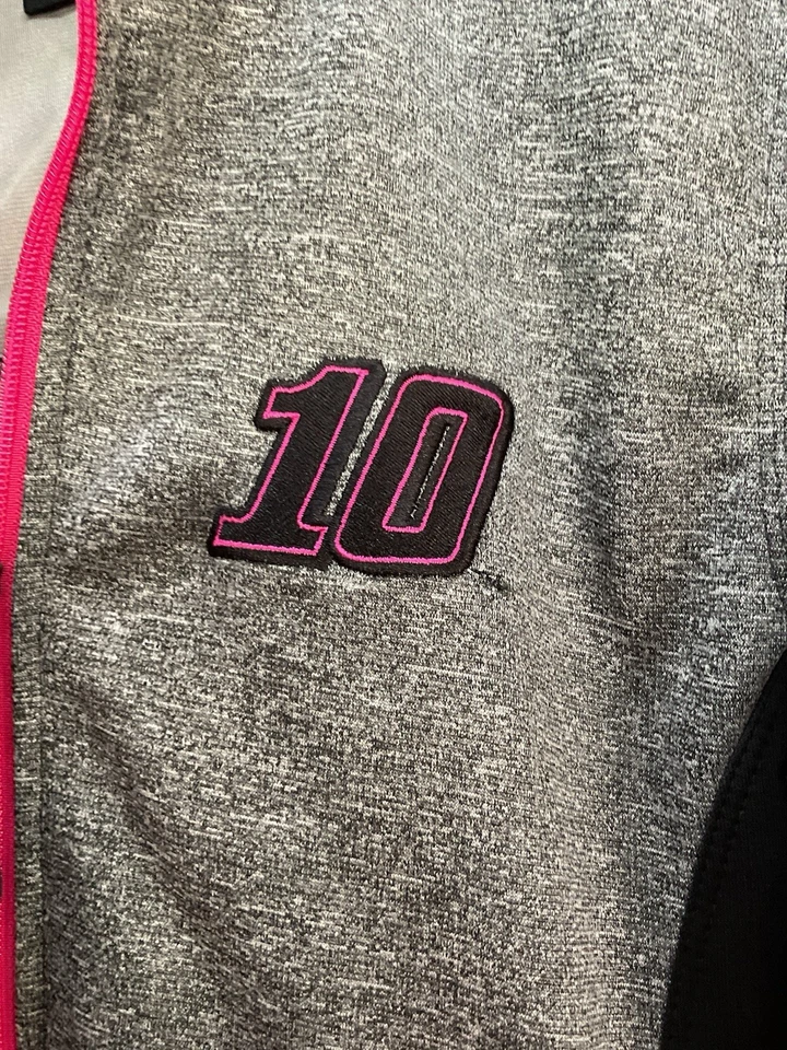 Chaqueta Chase Authentics Danica Patrick #10 Rosa Gris Cremallera Pequeña NASCAR Foto 2 de 4