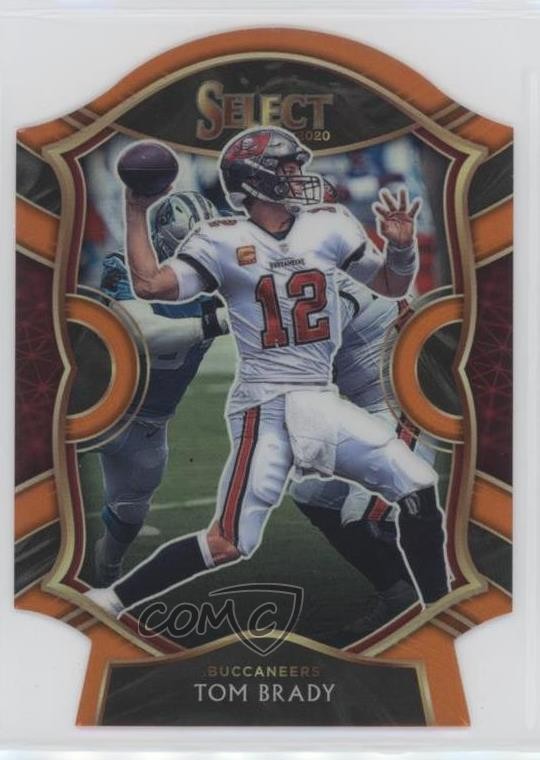 2020 Panini Select Concourse Orange Prizm Die-Cut Tom Brady #1 0s27