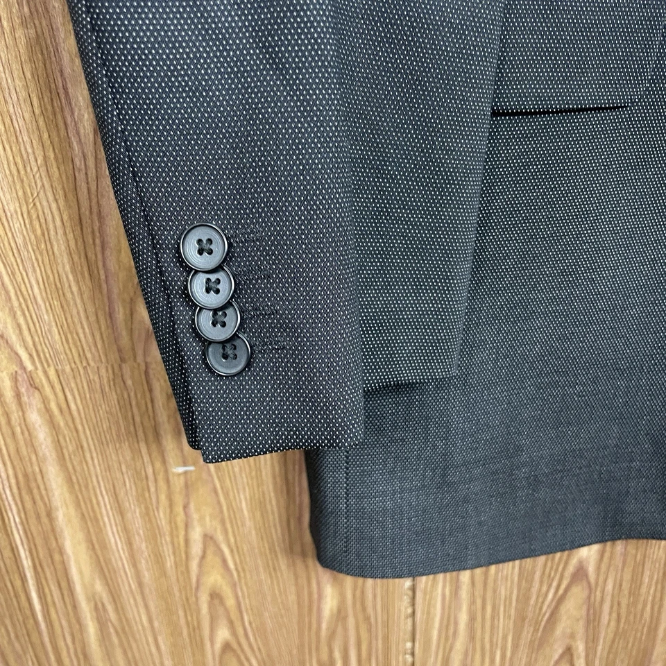 Abrigo deportivo Marc Anthony para hombre 44L gris oscuro lana seda doble ventilación dos botones Foto 4 de 4