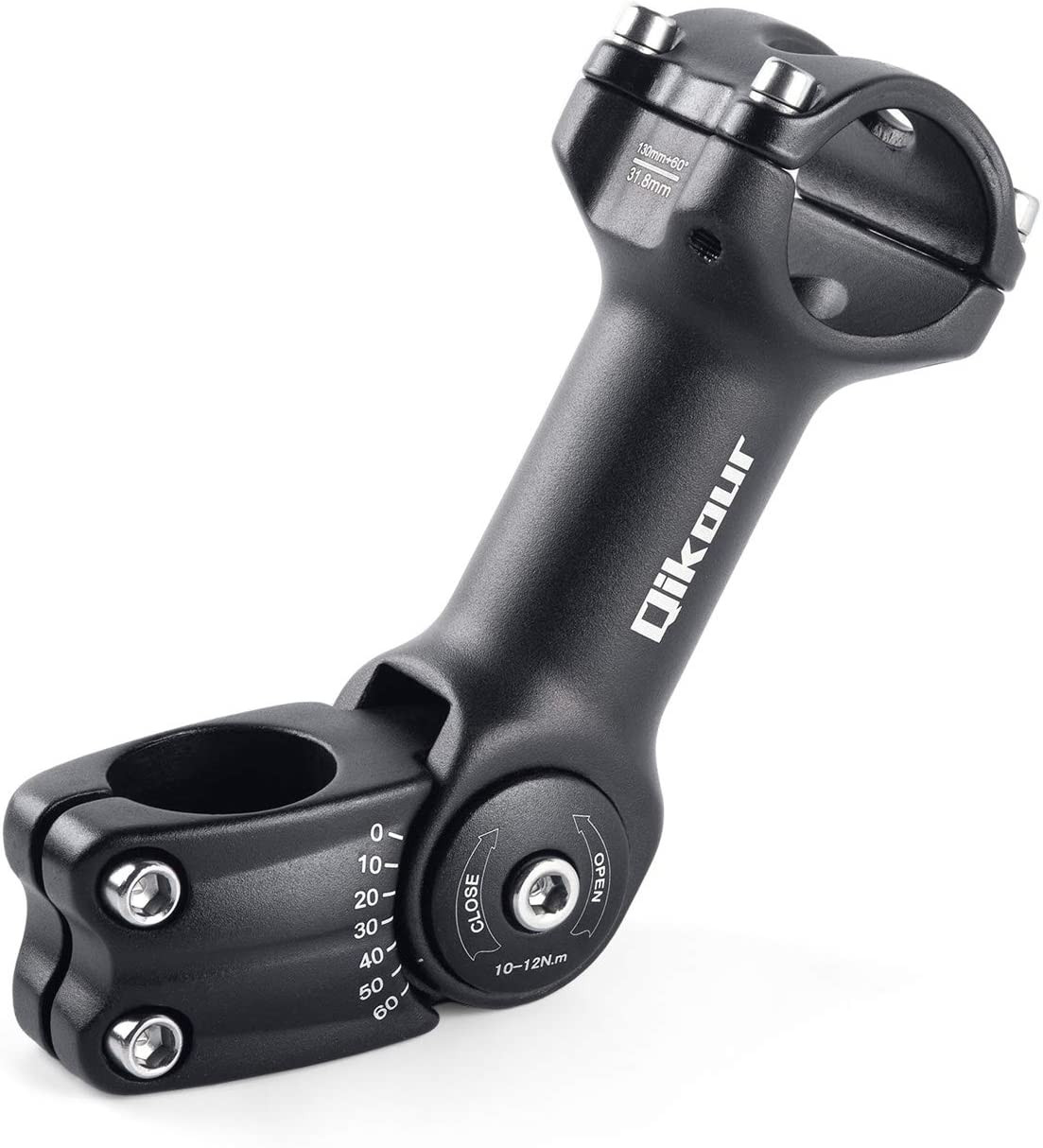 Bike Stem Adjustable 60 Degree 31.8Mm (1-1/4") / 25.4Mm (1") Handlebar Stem for