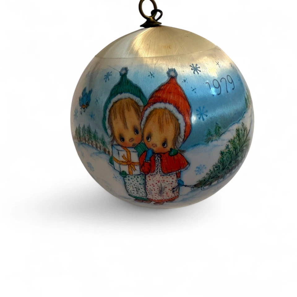 Lote de 4 bolas navideñas vintage de vidrio con sello de los años 70 y 80 Foto 2 de 4