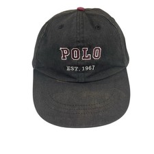Vtg Polo Ralph Lauren Boys Youth Hat Cap L Spell Out Graphic Gray Fits Mens S
