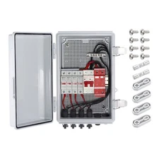 4 String Metal Solar Combiner Box PV Combiner With15A Rated Current Fuse White