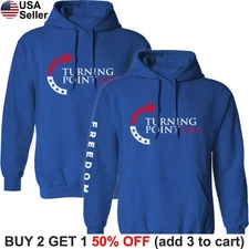 Charlie Kirk Turning Point Hoodie Sweat Shirt USA Political Partiot Hooded BCC07