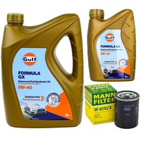 MotoröL Set Gulf Formula GX 5W-40 6 Liter + ÖLfilter FüR Opel Vectra B Caravan
