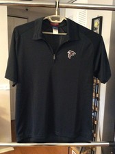 Atlanta Falcons Black Embroidered Polyester Polo Shirt Men Large Reebok