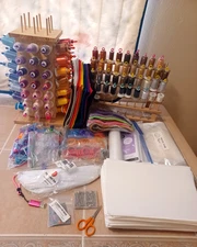 Lot of Machine Embroidery Stabilizers Thread Holders Felt Designs Quiet Books