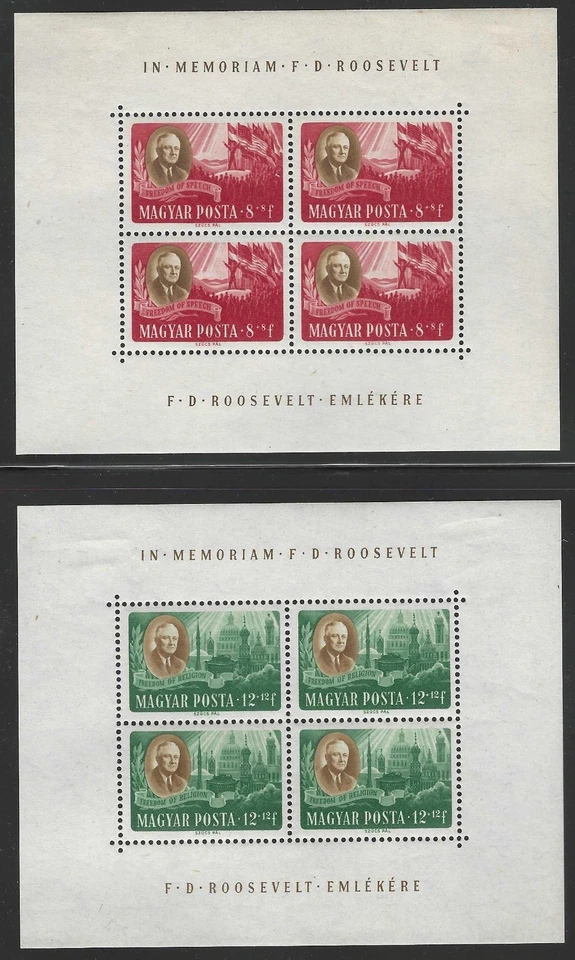 Hungría, 1947, Scott #B198A-B198D, CB1-CB1C y juego de 10 souv. Hojas, como nuevas, H. Foto 3 de 4