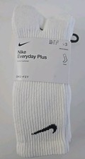 Nike Everyday Plus Crew Socks 3-Pack White YTH 5-7, WMN 6-10 MEN 6-8