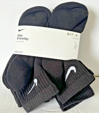 NIKE EVERYDAY DRI FIT ANLE SOCKS 6 PAIR YOUTH 3Y-5Y WOMEN 4-6 BLACK BRAND NEW